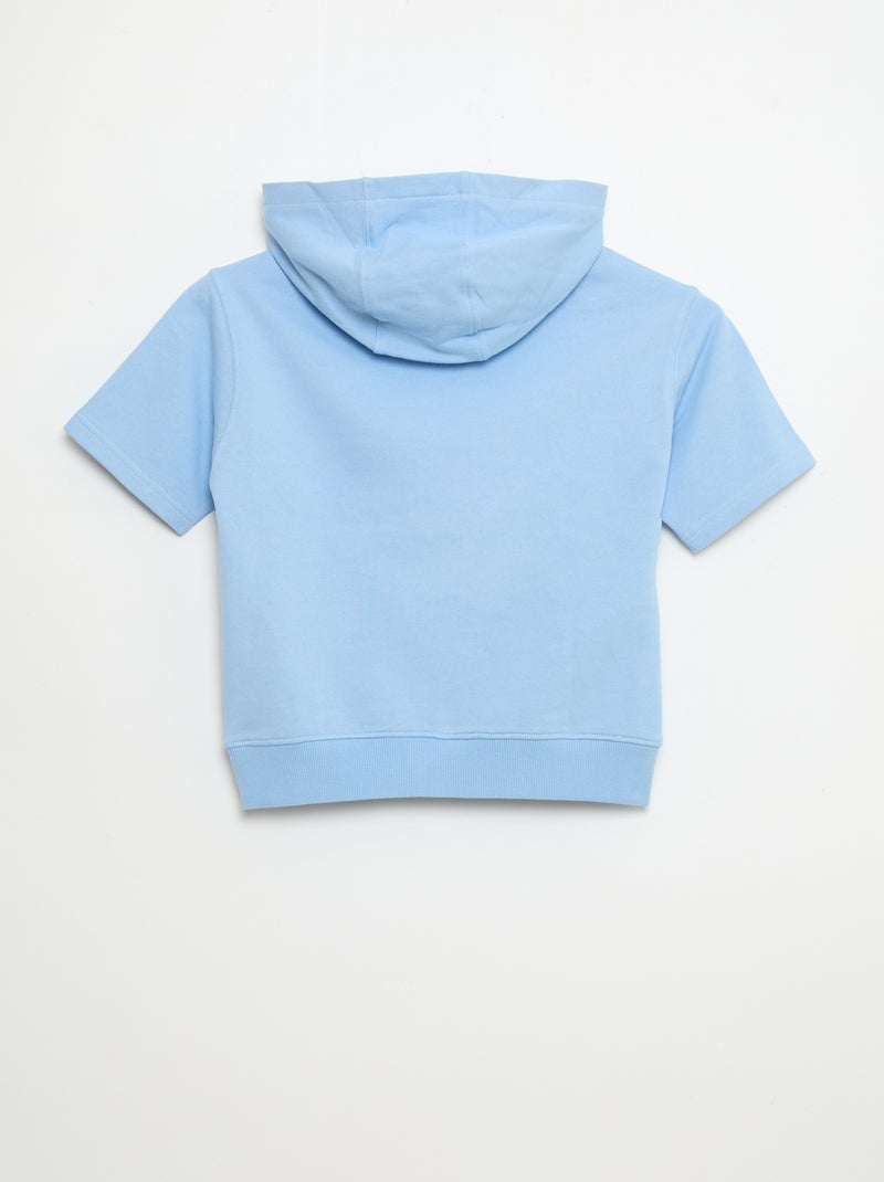 Sudadera con capucha de manga corta Azul - Kiabi