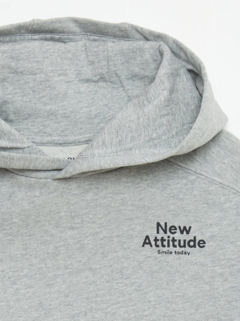 Sudadera con capucha de manga corta Gris - Kiabi