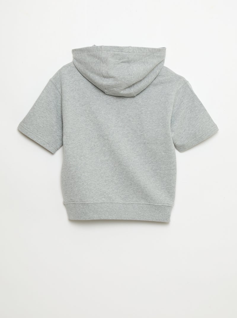 Sudadera con capucha de manga corta Gris - Kiabi