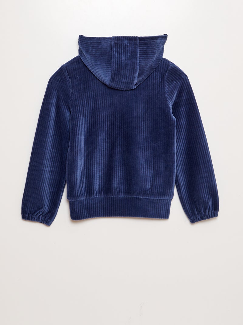 Sudadera con capucha de pana azul - Kiabi