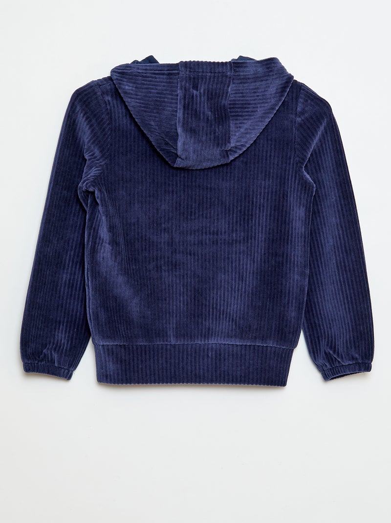 Sudadera con capucha de pana Azul - Kiabi