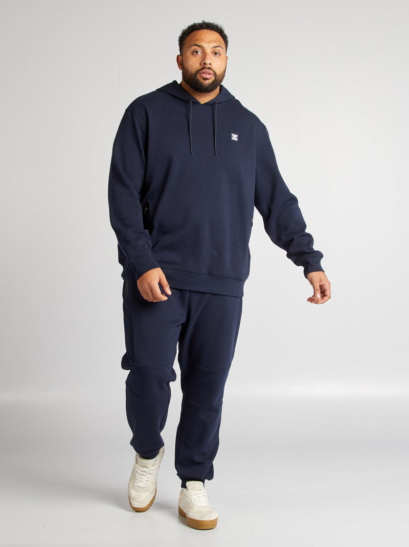 Sudadera con capucha de piqué de algodón azul - Kiabi