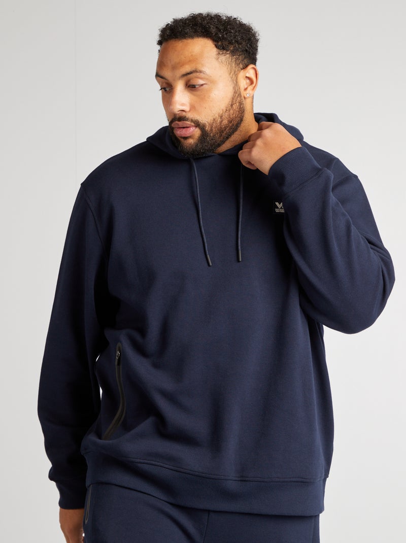 Sudadera con capucha de piqué de algodón azul - Kiabi