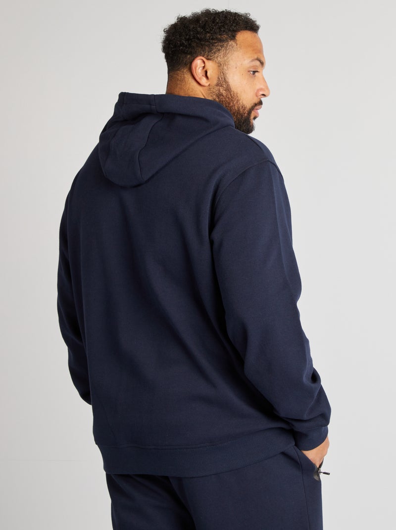 Sudadera con capucha de piqué de algodón azul - Kiabi
