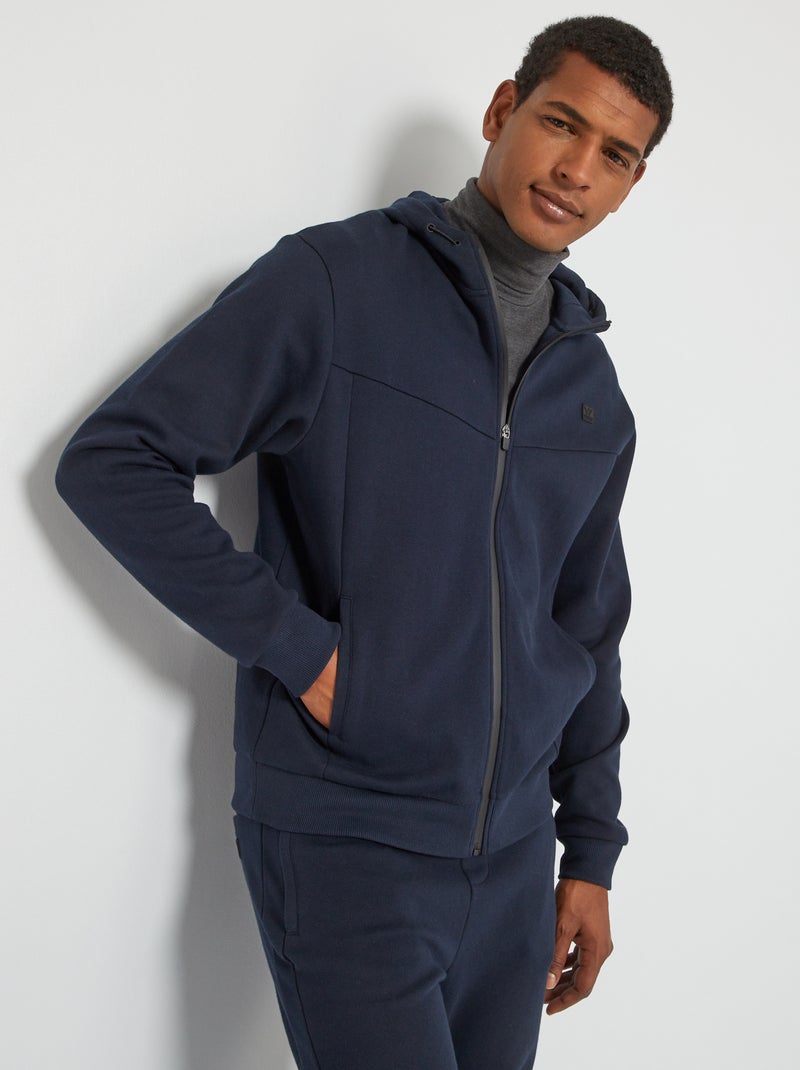 Sudadera con capucha de piqué de algodón AZUL - Kiabi