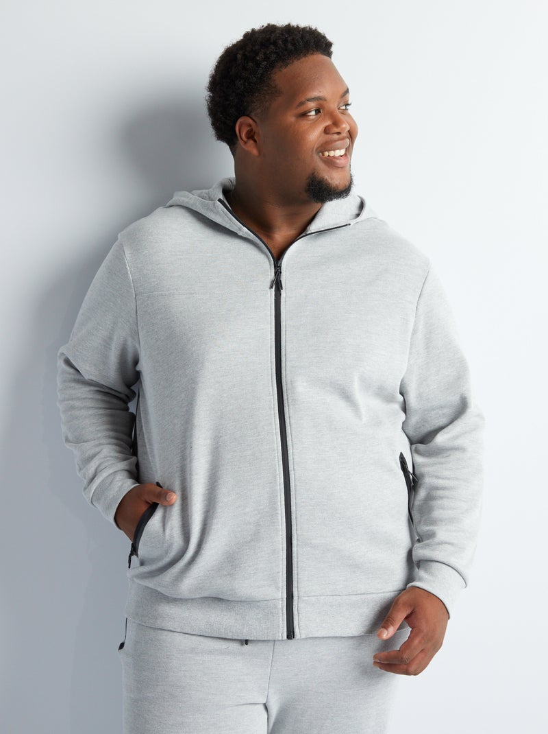 Sudadera con capucha de piqué de algodón GRIS - Kiabi
