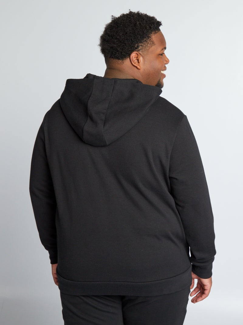 Sudadera con capucha de piqué de algodón negro - Kiabi