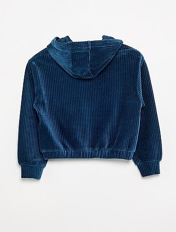 Sudadera con capucha de punto acanalado