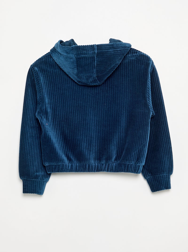 Sudadera con capucha de punto acanalado Azul - Kiabi