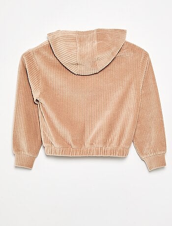 Sudadera con capucha de punto acanalado