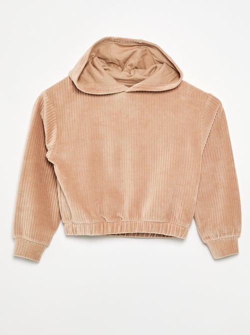 Sudadera con capucha de punto acanalado - Kiabi
