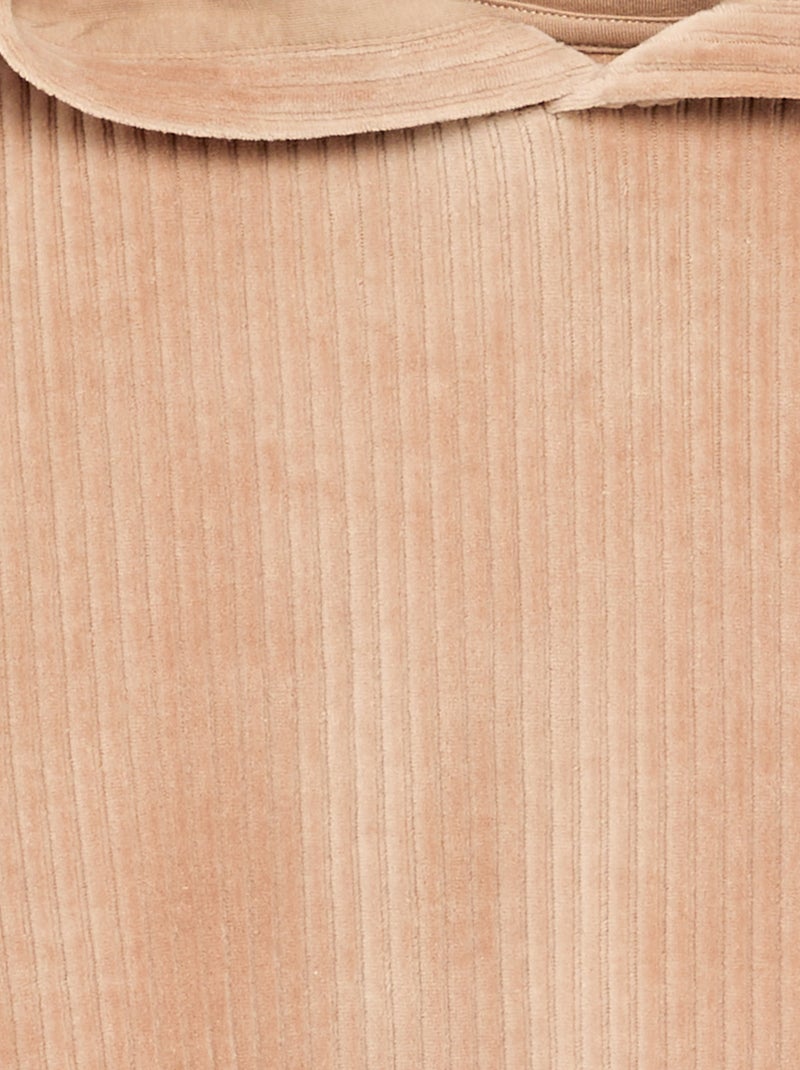 Sudadera con capucha de punto acanalado Beige - Kiabi