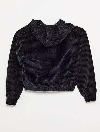 Sudadera con capucha de punto acanalado