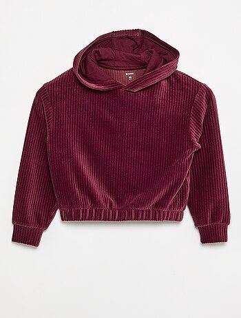Sudadera con capucha de punto acanalado