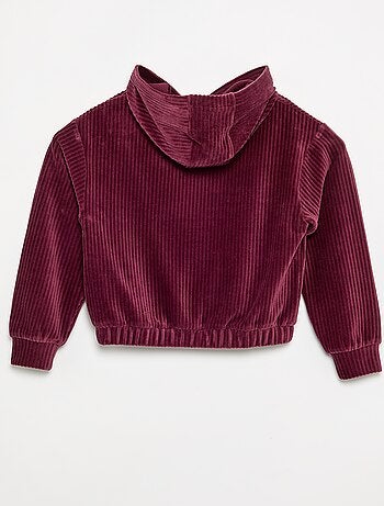 Sudadera con capucha de punto acanalado