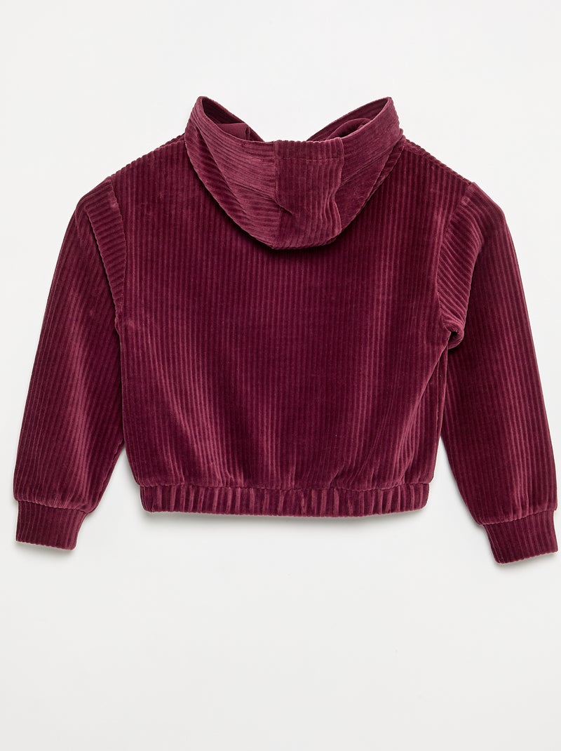 Sudadera con capucha de punto acanalado Rojo - Kiabi