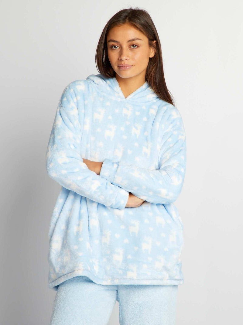 Sudadera con capucha de punto de felpa abeto AZUL - Kiabi
