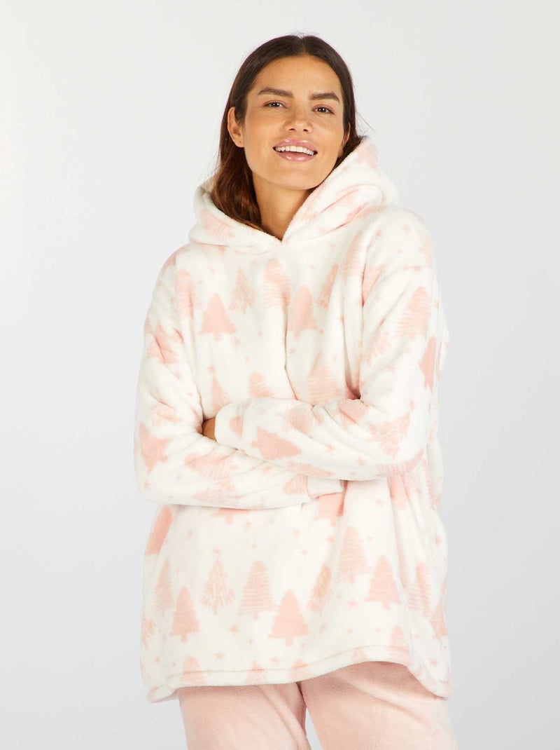 Sudadera con capucha de punto de felpa abeto BLANCO - Kiabi