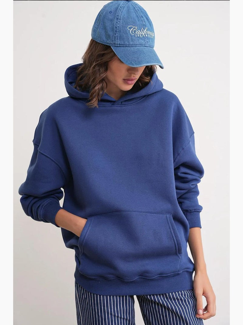 Sudadera con capucha de punto extragrande mixray Azul marino - Kiabi