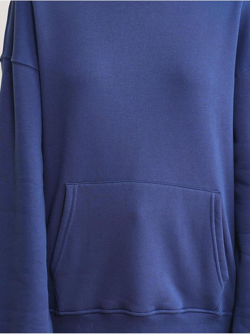 Sudadera con capucha de punto extragrande mixray Azul marino - Kiabi