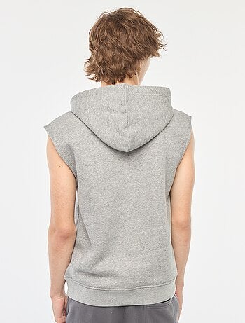 Sudadera con capucha de tejido cálido de chándal sin mangas