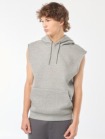 Sudadera con capucha de tejido cálido de chándal sin mangas