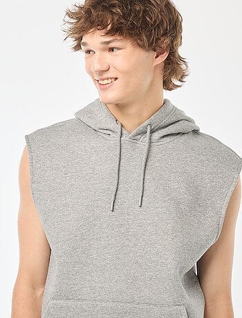 Sudadera con capucha de tejido cálido de chándal sin mangas