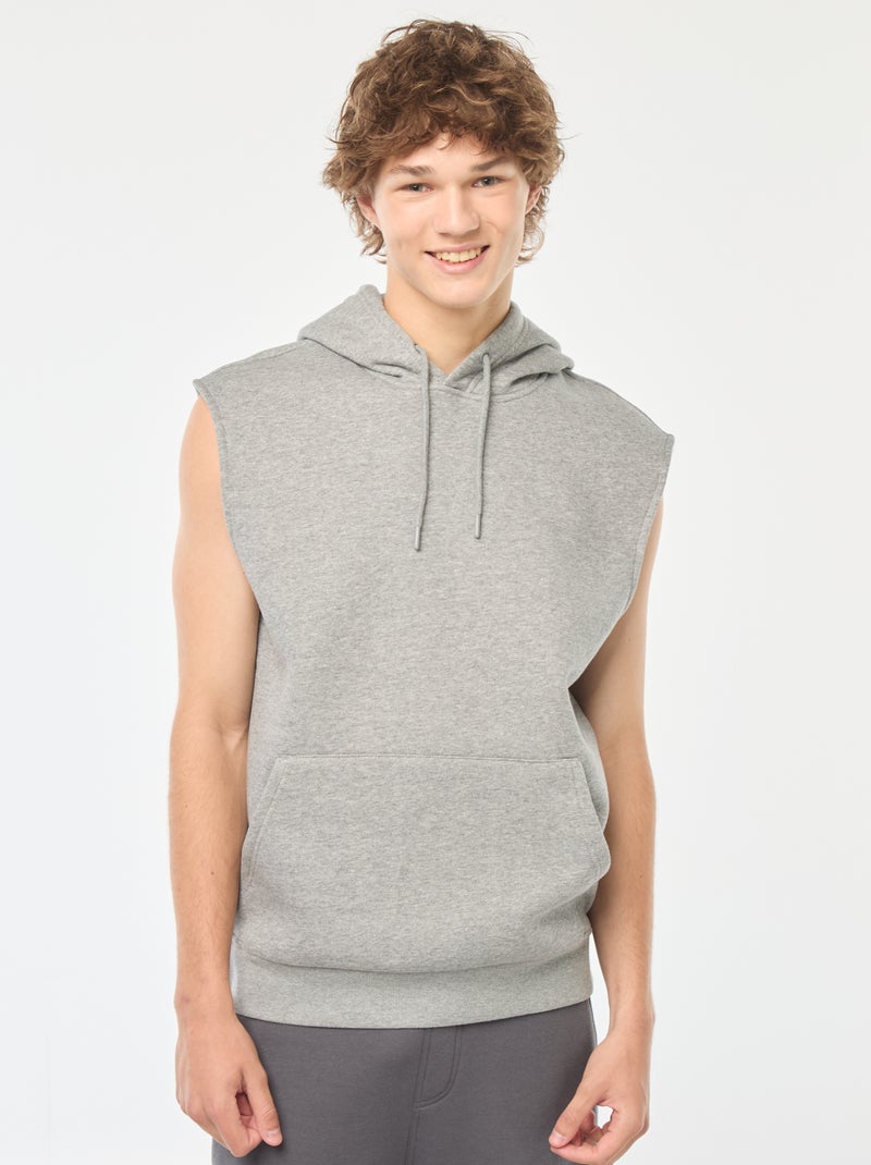 Sudadera con capucha de tejido cálido de chándal sin mangas Gris - Kiabi