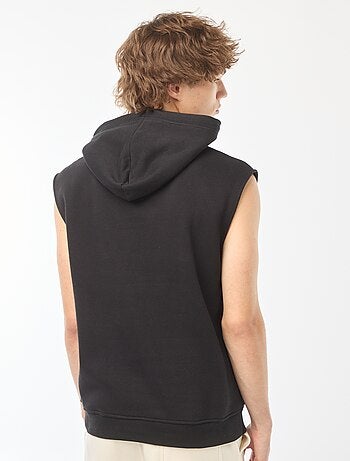 Sudadera con capucha de tejido cálido de chándal sin mangas