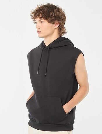 Sudadera con capucha de tejido cálido de chándal sin mangas