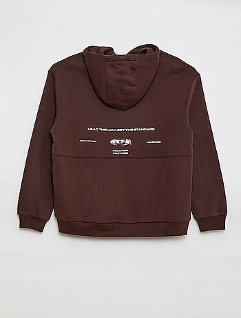 Sudadera con capucha e inscripción delante y detrás