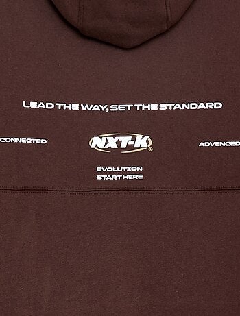 Sudadera con capucha e inscripción delante y detrás