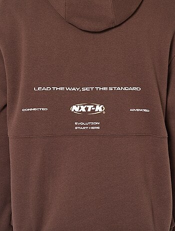 Sudadera con capucha e inscripción delante y detrás