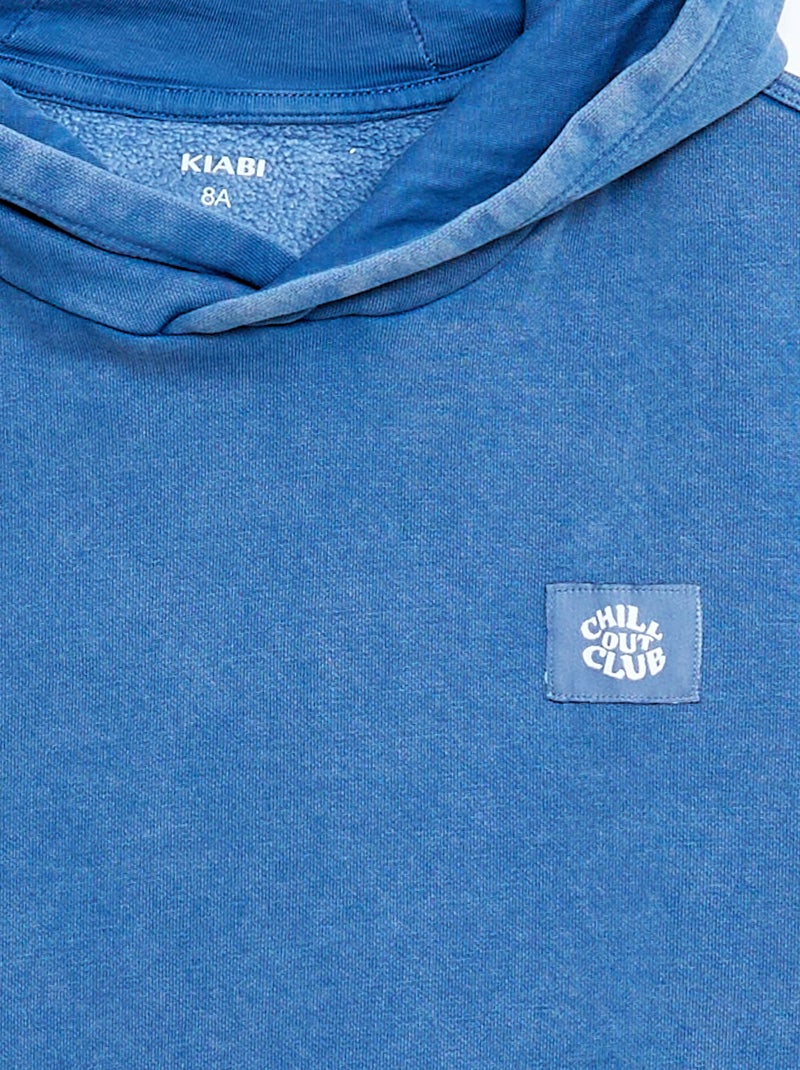 Sudadera con capucha efecto lavado Azul - Kiabi