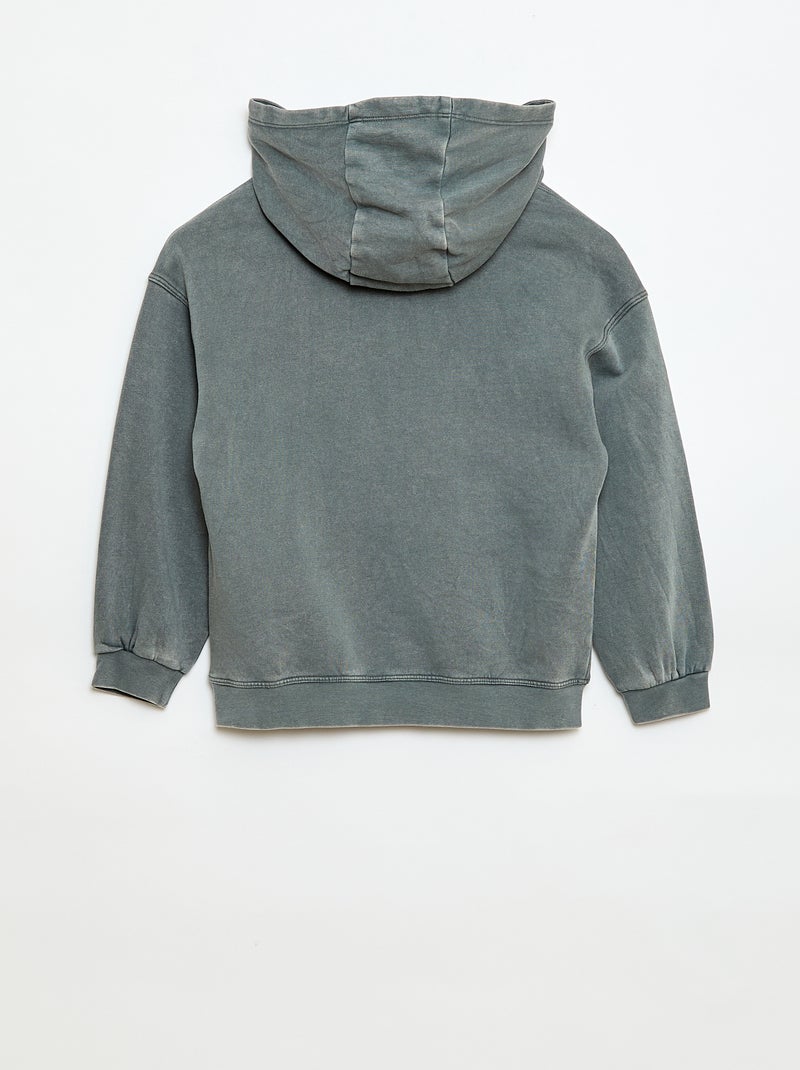 Sudadera con capucha efecto lavado Gris - Kiabi
