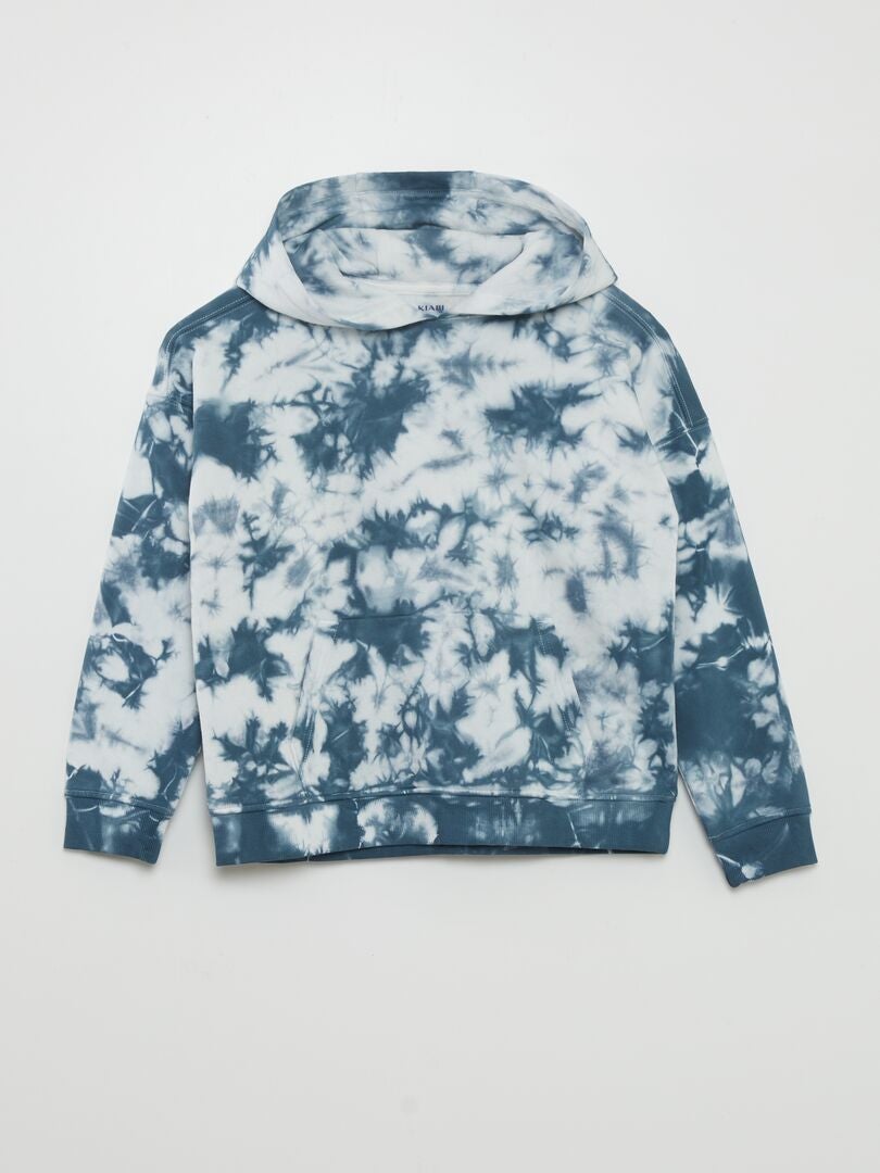 Sudadera Con Capucha Efecto Tie Dye Azul Kiabi