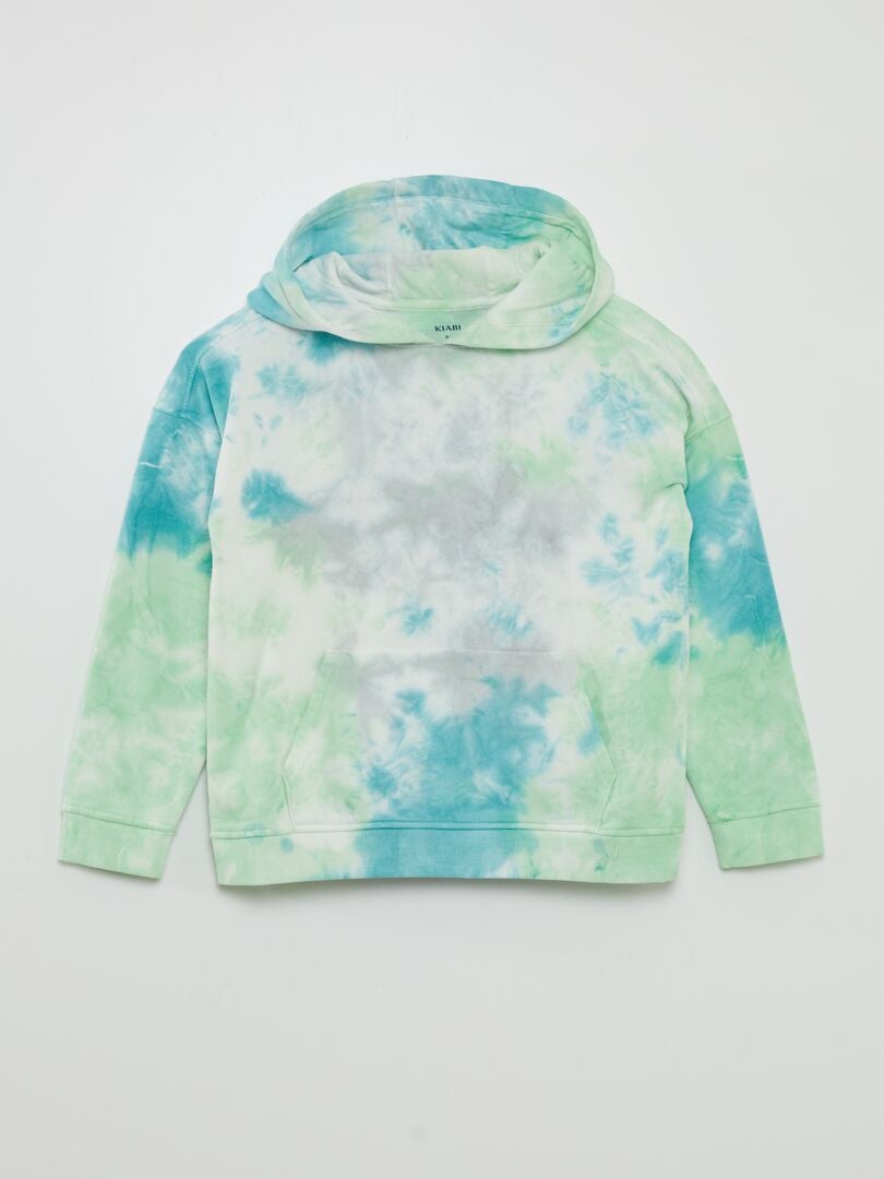 Sudadera Con Capucha Efecto Tie Dye Verde Kiabi