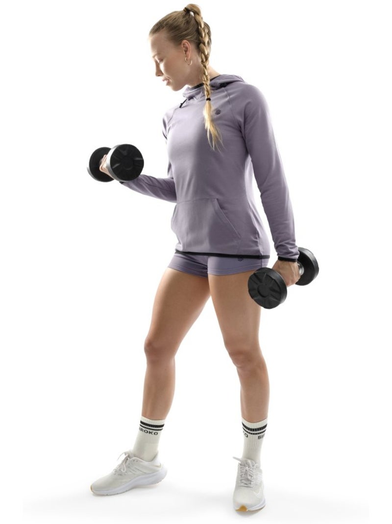 Sudadera con capucha entrenamiento mujer fitness mujer synergy Violeta - Kiabi