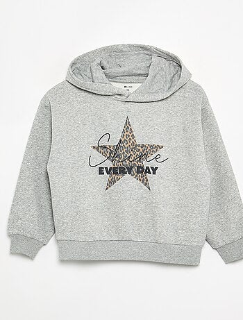Sudadera con capucha estampada a doble cara