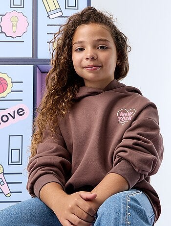 Sudadera con capucha estampada a doble cara