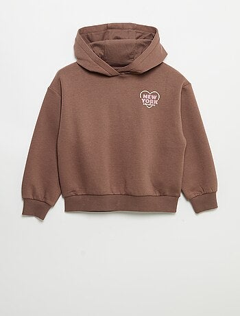 Sudadera con capucha estampada a doble cara