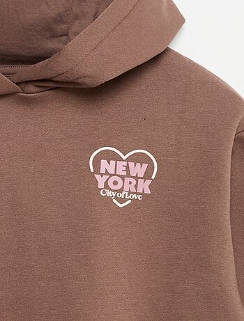Sudadera con capucha estampada a doble cara