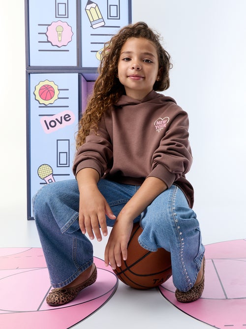Sudadera con capucha estampada a doble cara - Kiabi