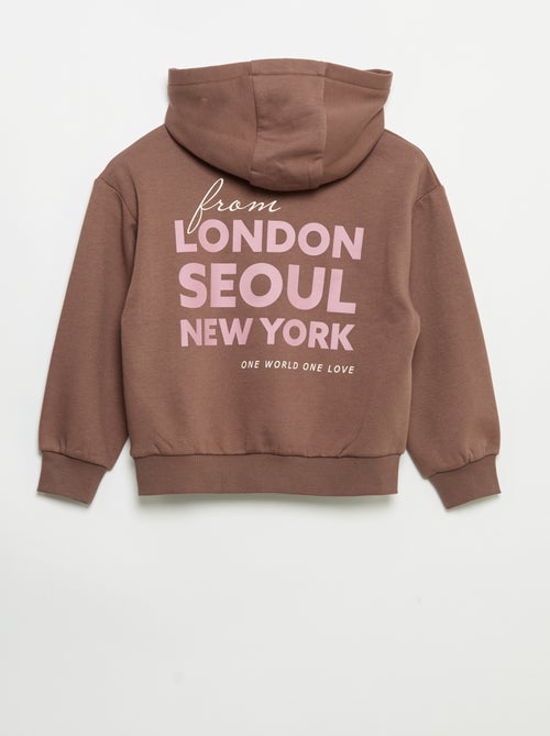 Sudadera con capucha estampada a doble cara - Kiabi