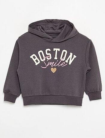 Sudadera con capucha estampada a doble cara