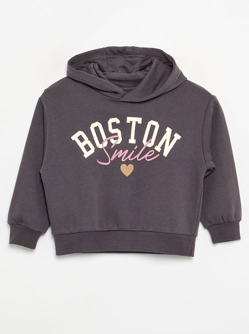 Sudadera con capucha estampada a doble cara - Kiabi