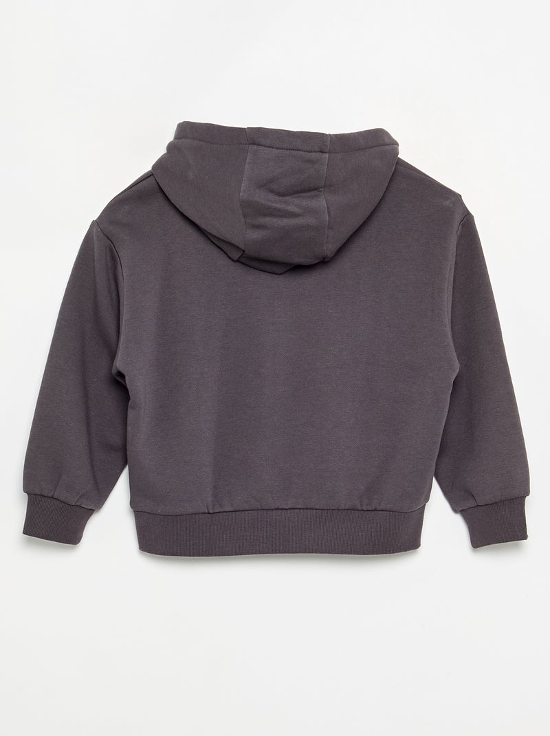 Sudadera con capucha estampada a doble cara Negro - Kiabi