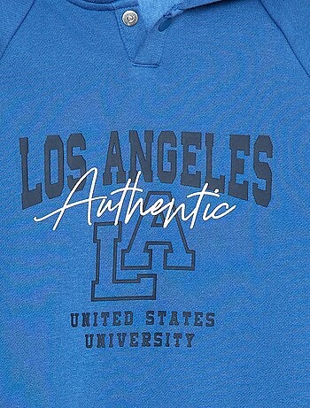 Sudadera con capucha estampada con aberturas de cremallera laterales - So Easy