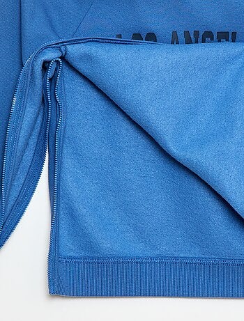 Sudadera con capucha estampada con aberturas laterales con cremallera - colección fácil de poner