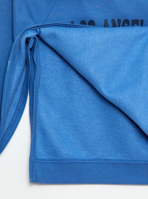 Sudadera con capucha estampada con aberturas laterales con cremallera - colección fácil de poner - Kiabi